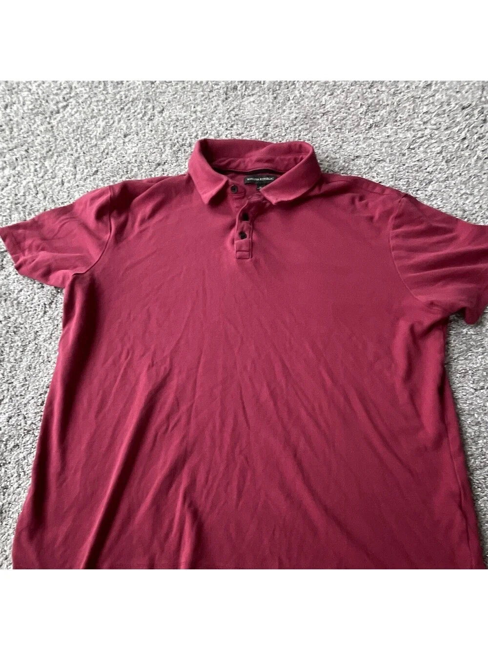 Banana Republic Men's XL Polo Burgundy Solid Short Sleeve Logo Button